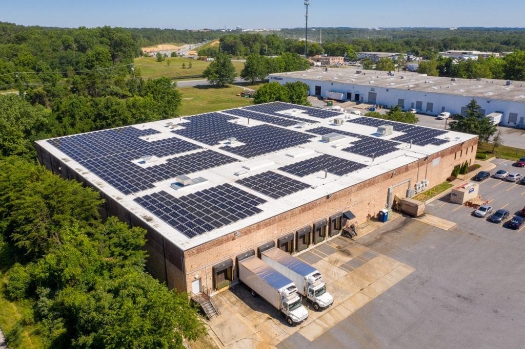 food distribution facility solar panels Maryland