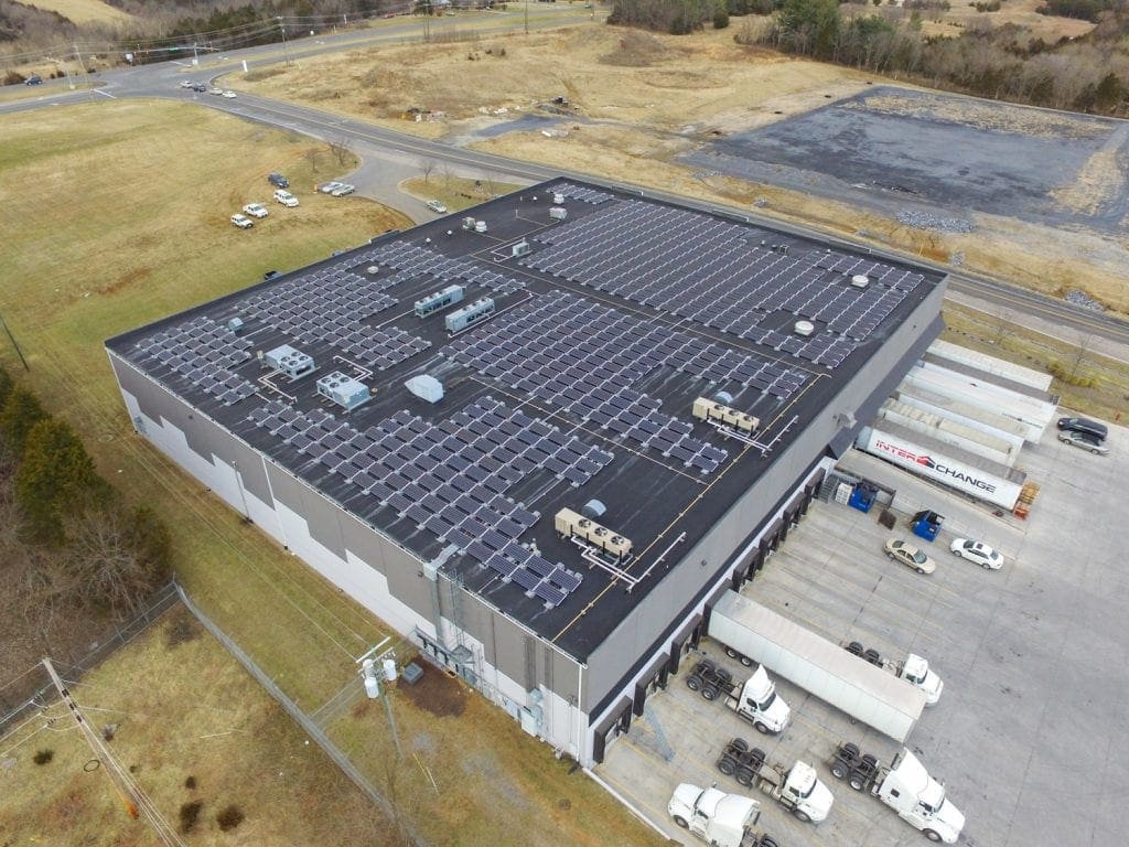 warehouse powered by solar Virginia Aurora Energy Inc. installer