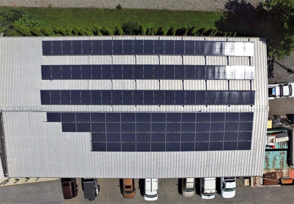 Commercial solar array installed by Aurora Energy