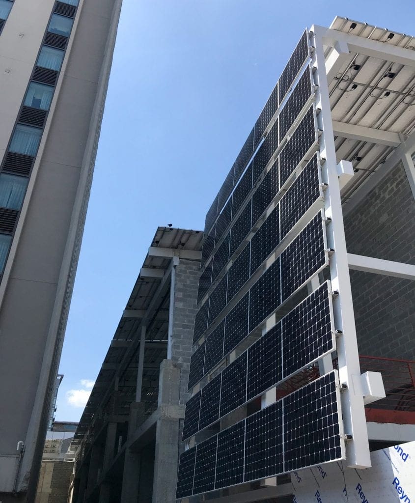 Solar wall solar canopy commercial installation