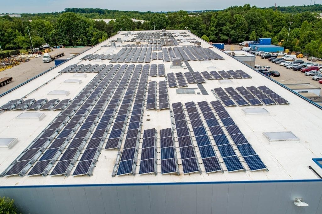 solar array on manufacturing facility Maryland