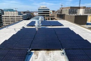 Downtown hotel near Capitol Hill 130 kW rooftop solar array